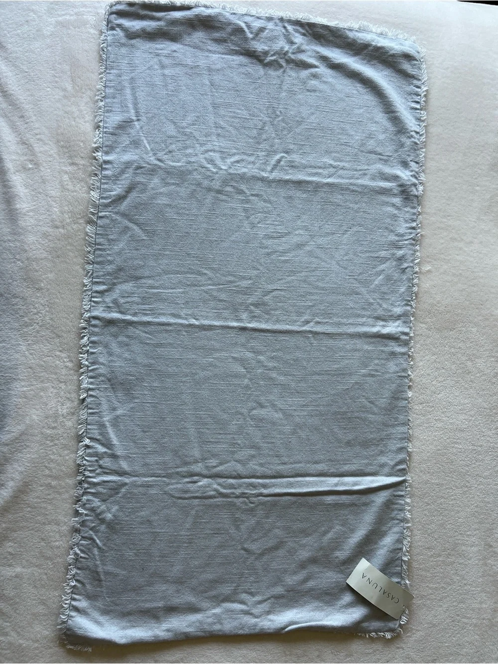 CASALUNA Heavyweight Linen Blend Light Gray Fringed king sham